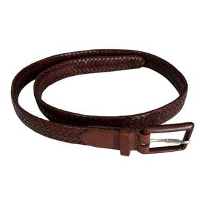 Vintage Early 2000s Talbots Women’s Brown Braided Leather Belt – Size S – Genuin